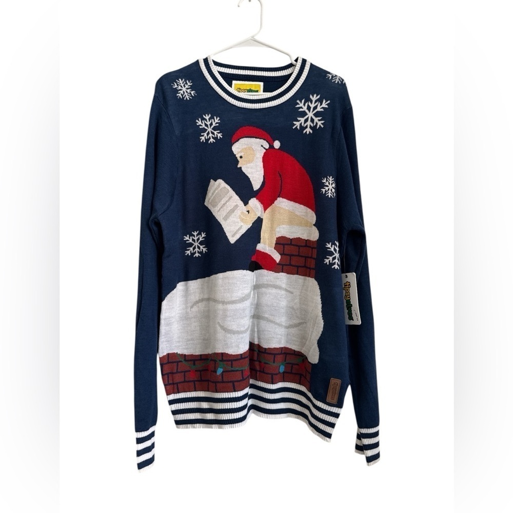 Tipsy Elves Navy Santa Chimney Sweater